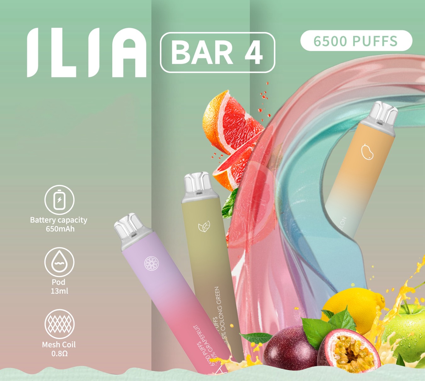 ILIA  6500口 哩亞 四代 拋棄式 電子煙 一次性電子煙